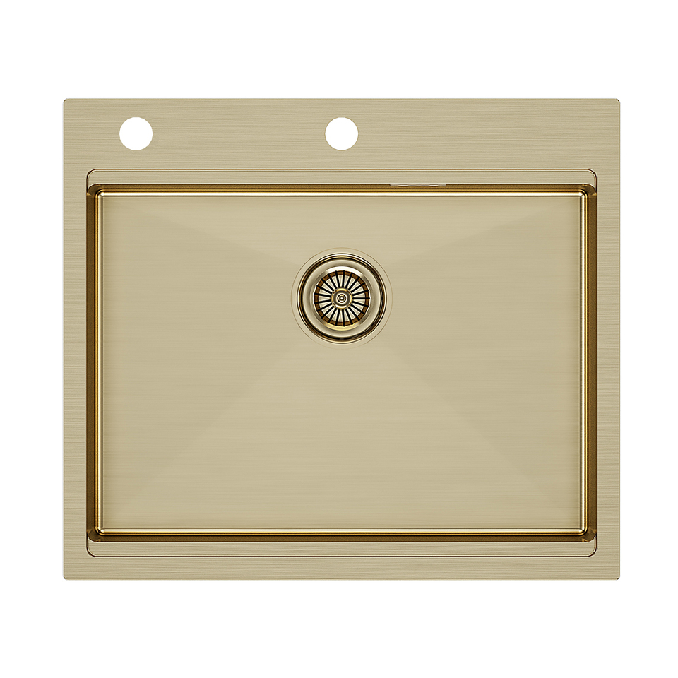 Фото Металлическая мойка Paulmark KRONER-PRO 59 PM705951-BG Брашированное золото BG