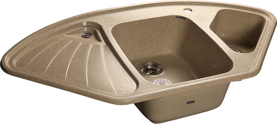 Фото Мраморная мойка GranFest CORNER 1040E Песочный