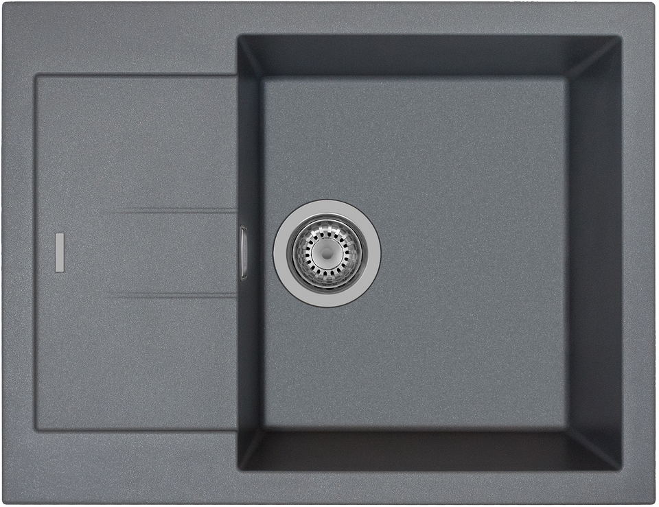 Фото Гранитная мойка Rivelato LUMO 6550 1-чаш 650*500 Titanio
