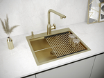 Превью картинка Металлическая мойка Paulmark KRONER-PRO 59 PM705951-BG Брашированное золото BG #5