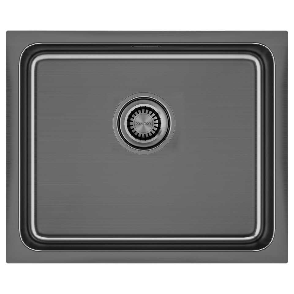 Фото Металлическая мойка Paulmark VISTA 54 UNI PM305444-GM Вороненая сталь GM