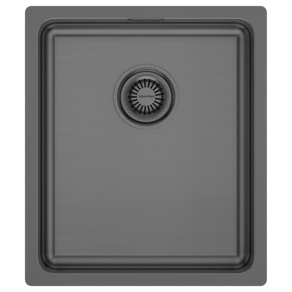 Фото Металлическая мойка Paulmark VISTA 38 UNI PM904438-GM Вороненая сталь GM