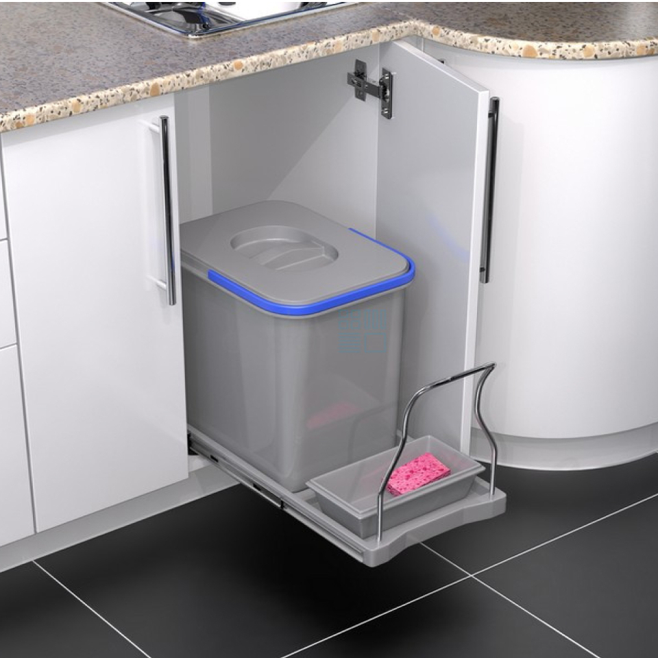 Фото Ekotech Мусорное ведро PATTY 15 л, распашной фасад 400 мм, серый