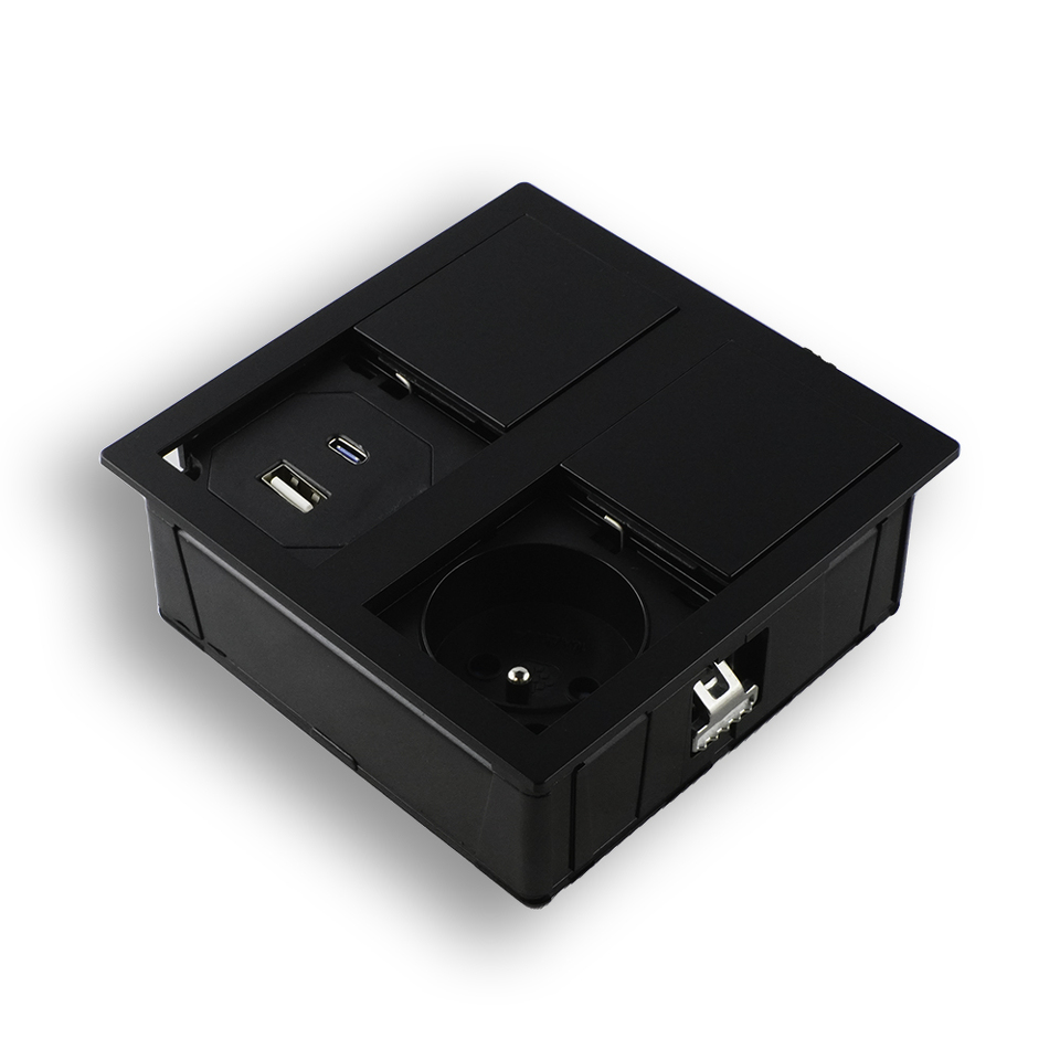 Фото ASA Розетка VERSAHIT USB, врезная, чёрный