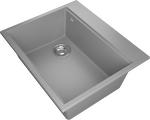 Превью картинка Гранитная мойка Rivelato TESORO 605-L 1-чаш 600*510 grigio metallizzato #2