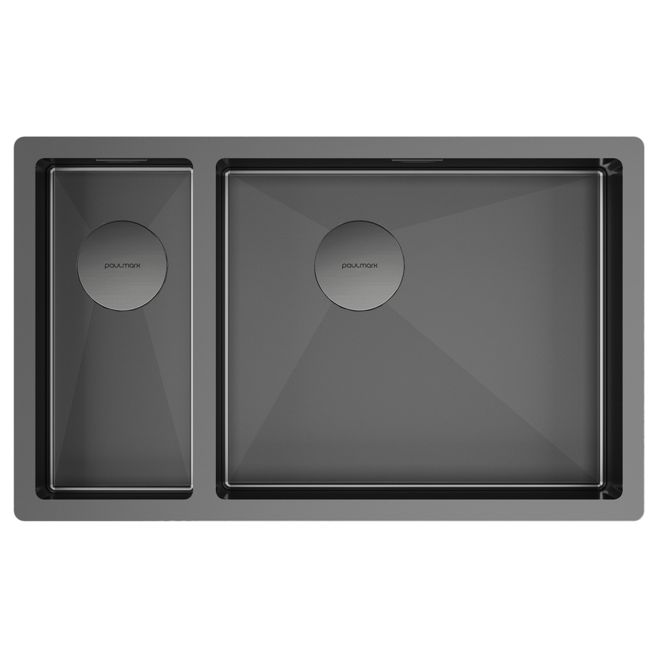 Фото Металлическая мойка Paulmark NEXT 69/2S UNI PM226944-GML Вороненая сталь GM