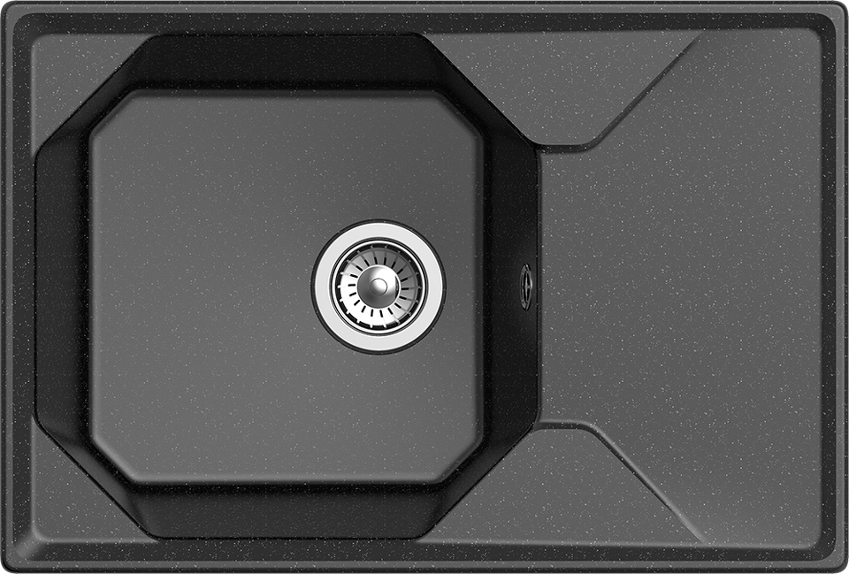Фото Мраморная мойка GranFest UNIQUE 740L Черный