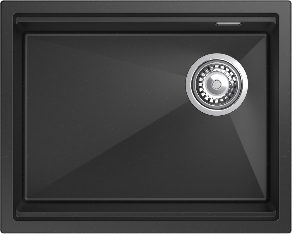 Фото Гранитная мойка Rivelato LINO 554-R 1-чаш 550*440 antracite