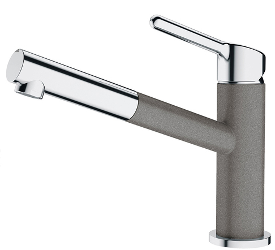 Фото Смеситель для кухни Franke Orbit с выдвижным шлангом хром/серый камень