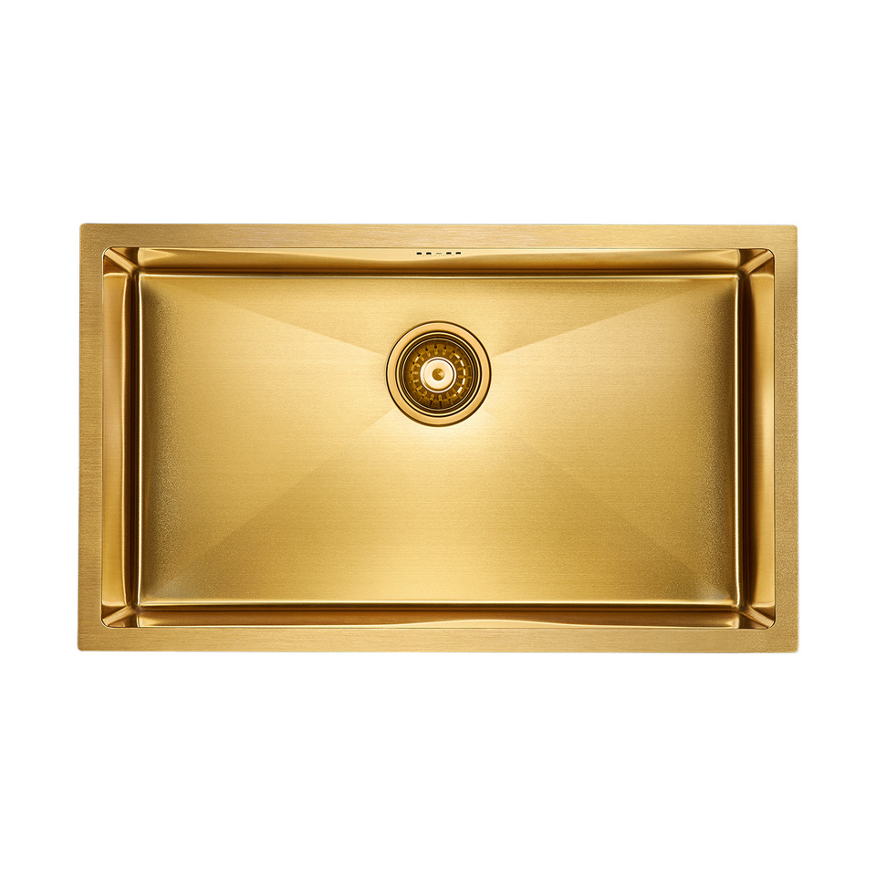Фото Металлическая мойка Paulmark NEXT 74 UNI PM217444-BG Брашированное золото BG