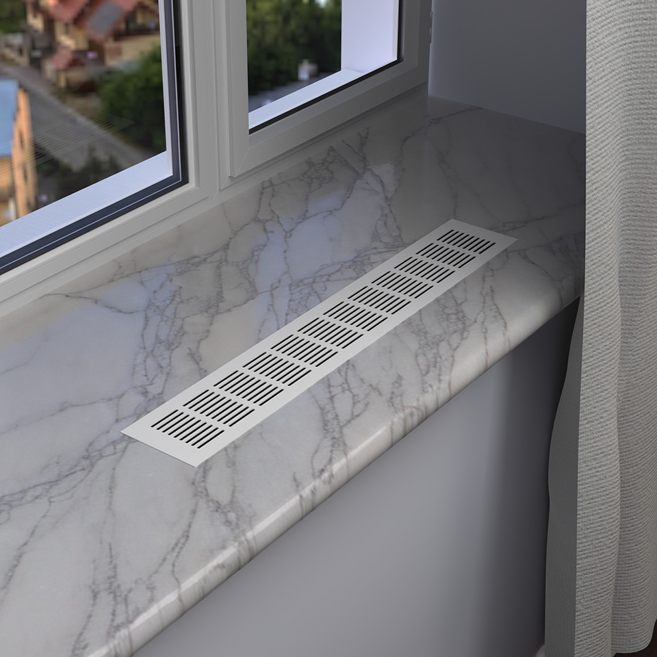 Фото Duslar Решетка вентиляционная 500х80 мм, белый