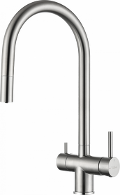 Картинка Rivelato Trevi U-обр. с краном питьевой воды и выдвижной лейкой D-35мм brushed