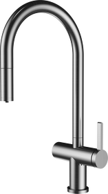 Картинка Rivelato ACIO U-обр. с выдвижной лейкой и краном питьевой воды D-35мм brushed