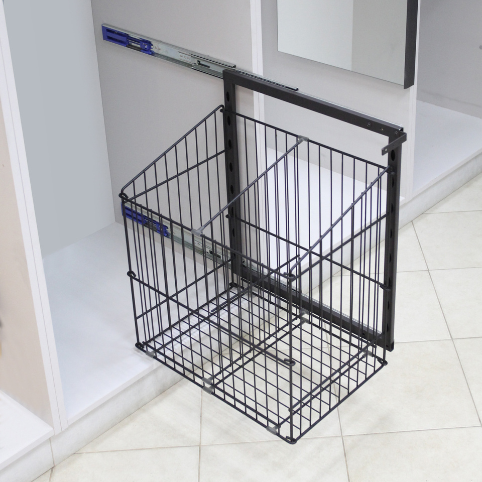 Фото Duslar Корзина GINNY для хранения белья 50 л, распашной фасад от 400 мм, антрацит