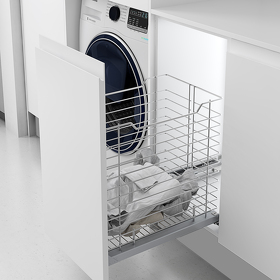 Картинка MENAGE CONFORT Корзина RUBI для хранения белья 35 л, выдвижной фасад 300 мм, хром