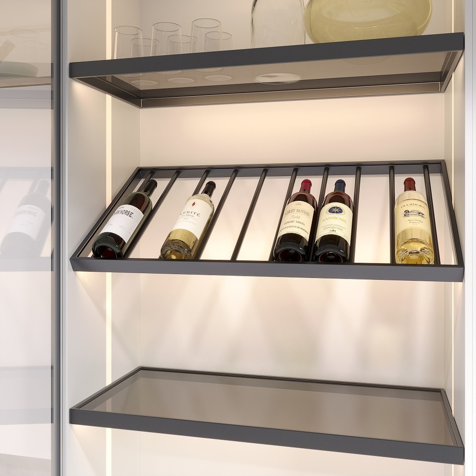 Фото Duslar Полка WINERY для бутылок с подсветкой, ширина 867 мм, глубина 370 мм, антрацит