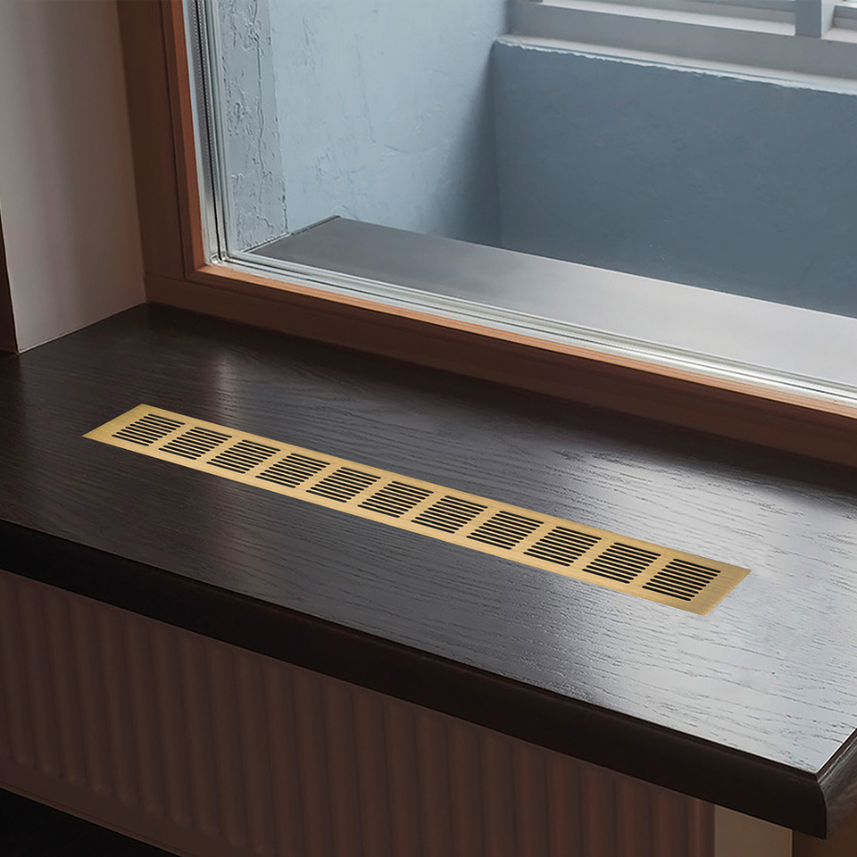 Фото Duslar Решетка вентиляционная 400х60 мм, золото