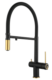 Картинка Rivelato Adria U-обр. гибкий излив с краном питьевой воды D-35мм antracite/oro