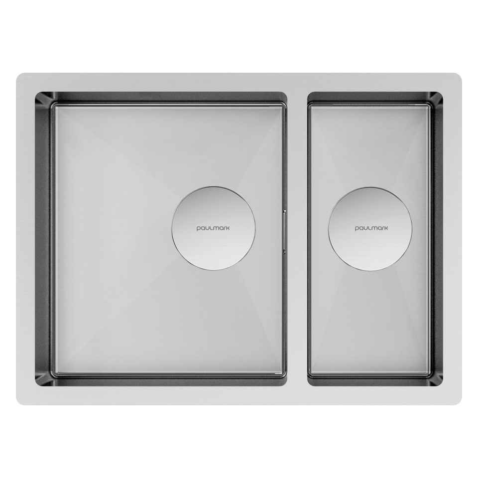 Фото Металлическая мойка Paulmark NEXT 58/2S UNI PM225844-BS Брашированная сталь