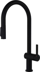 Картинка Rivelato PORTO U-обр. с выдвижной лейкой и краном питьевой воды D-35мм nero