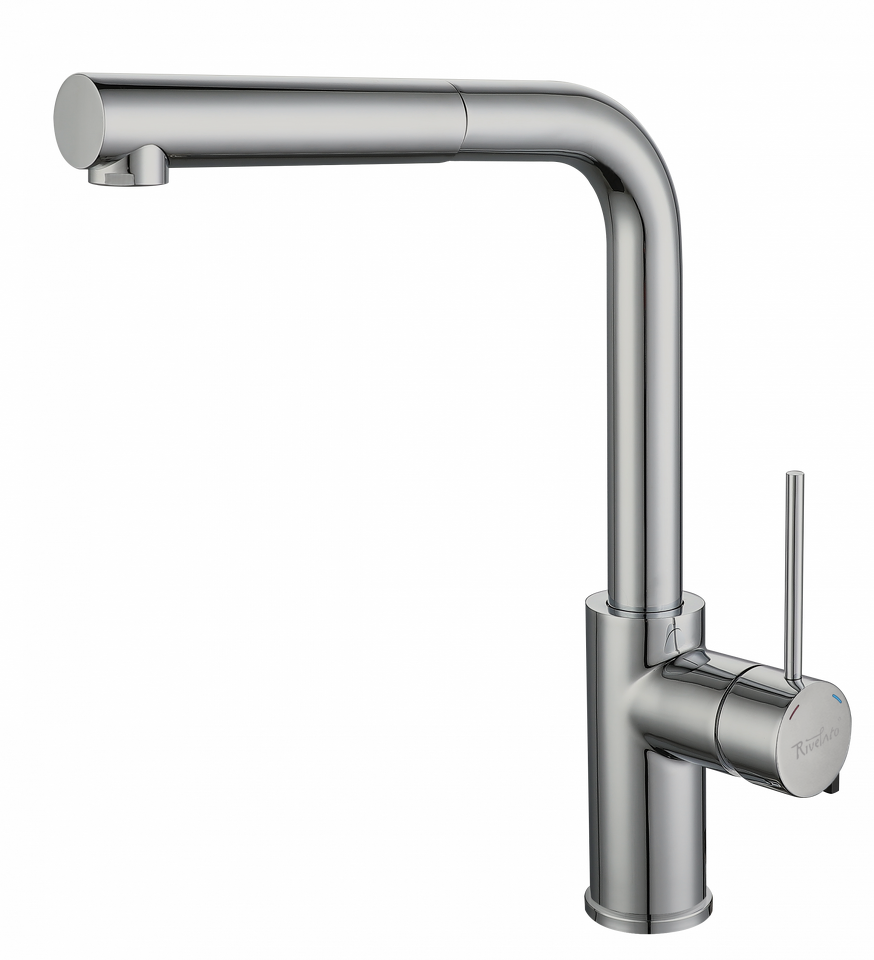 Фото Смеситель для кухни Rivelato Albano Г-обр.с выдвижной лейкой D-35мм brushed