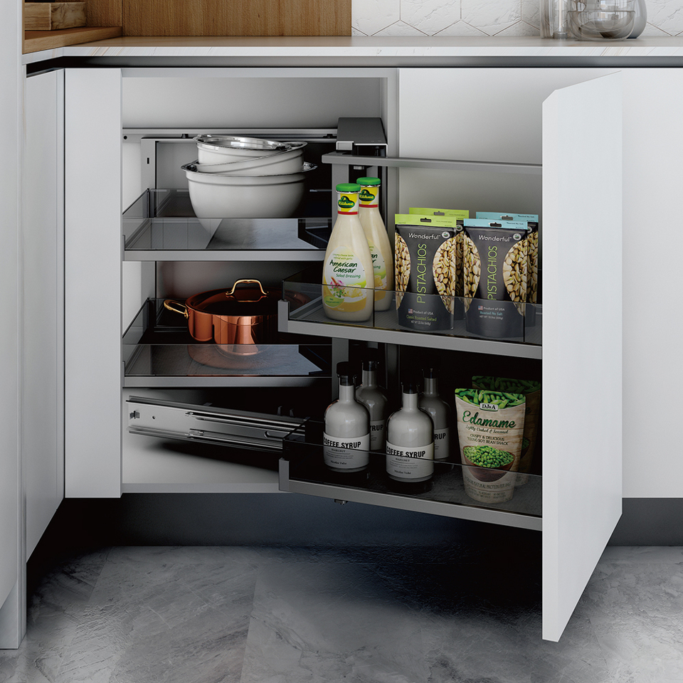 Фото Duslar Волшебный уголок MATRIX, выдвижной фасад 450 мм, правый, антрацит