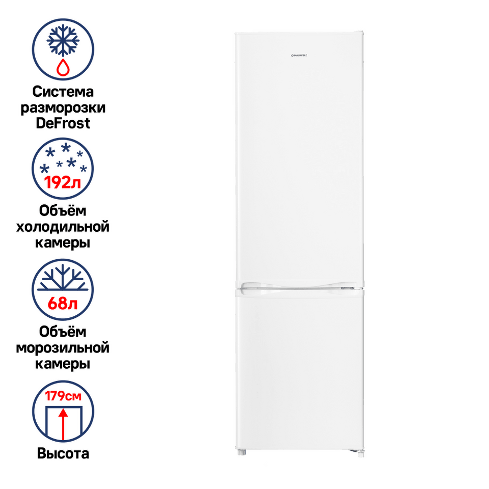 Фото Холодильник с нижней морозилкой Maunfeld MFF180W