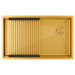 Превью картинка Металлическая мойка Paulmark NEXT-PRO 74 UNI PM707445-BG Брашированное золото BG #4