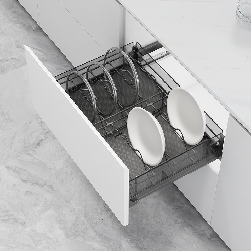 Фото Duslar Корзина с держателем MATRIX для крышек, выдвижной фасад 700 мм, антрацит