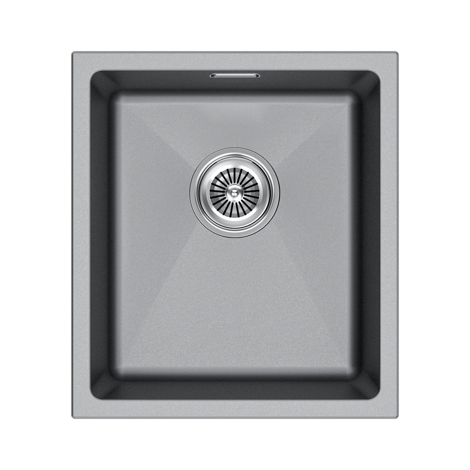 Фото Гранитная мойка Paulmark LUMI 41 UNI LU41-GRM Серый металлик