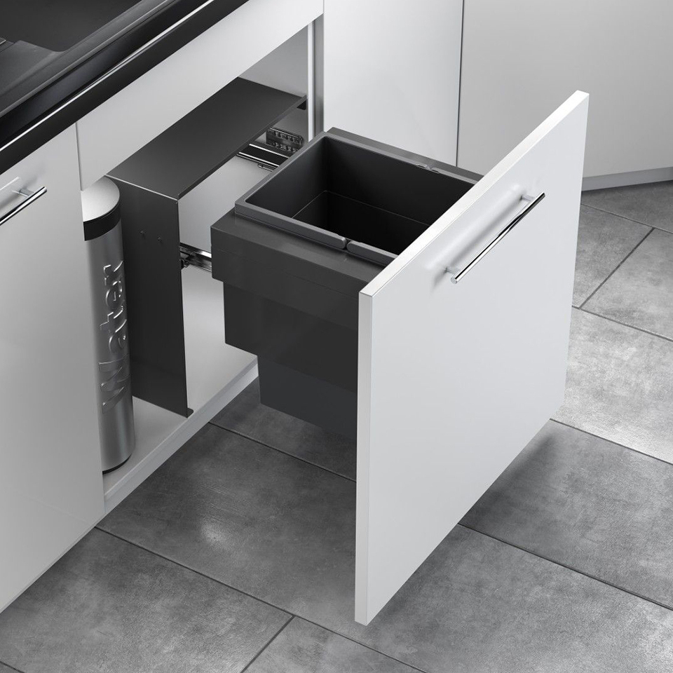 Фото Hailo Мусорное ведро CARGO AQUA 28 л, выдвижной фасад 600 мм, антрацит