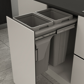 Картинка Duslar Система сортировки EARL 36 л, выдвижной фасад 400 мм, серый