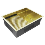 Превью картинка Металлическая мойка Paulmark NEXT-PRO 58 UNI PM705845-LG Светлое золото #3