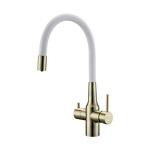 Превью картинка Смеситель для кухни Paulmark SALIX Sa213419-BRw Бронза / белый #1