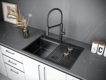 Превью картинка Металлическая мойка Paulmark KRONER-PRO 75 PM707551-GM Вороненая сталь GM #4