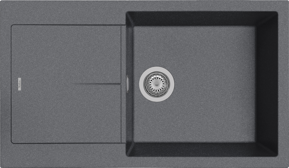 Фото Гранитная мойка Rivelato LUMO 8650 1-чаш 860*500 Titanio