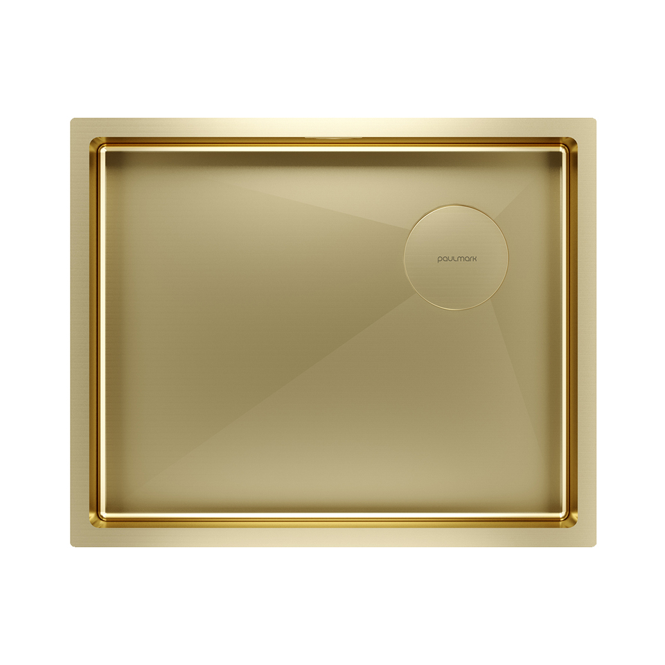 Фото Металлическая мойка Paulmark NEXT-SKEW 54 UNI PM885444-BG Брашированное золото BG