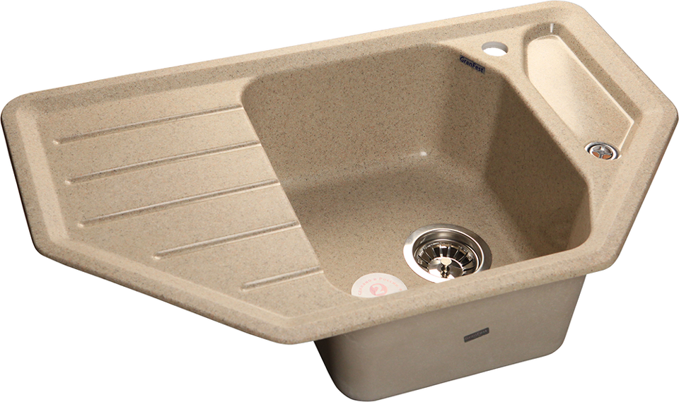 Фото Мраморная мойка GranFest CORNER 800E Песочный