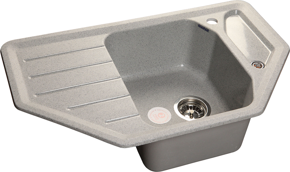 Фото Мраморная мойка GranFest CORNER 800E Серый