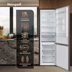 Превью картинка Холодильник с нижней морозилкой Weissgauff WRK 2000 Full NoFrost Inverter Grey Glass #4