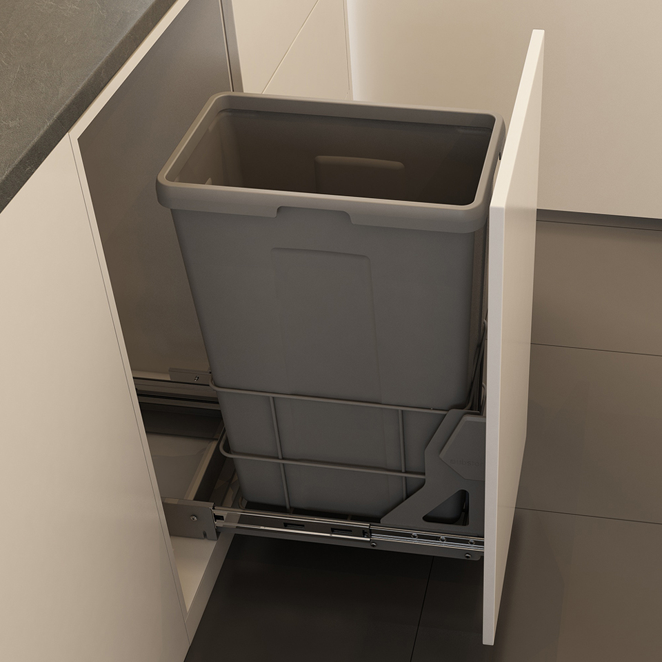 Фото Duslar Мусорное ведро SCOTT 35 л, выдвижной фасад 300 мм, антрацит