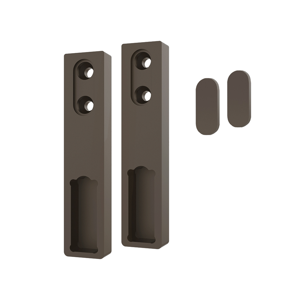 Фото Duslar Комплект держателей с заглушками для прямоугольных штанг NAPPA, POLA и REKS, бронза