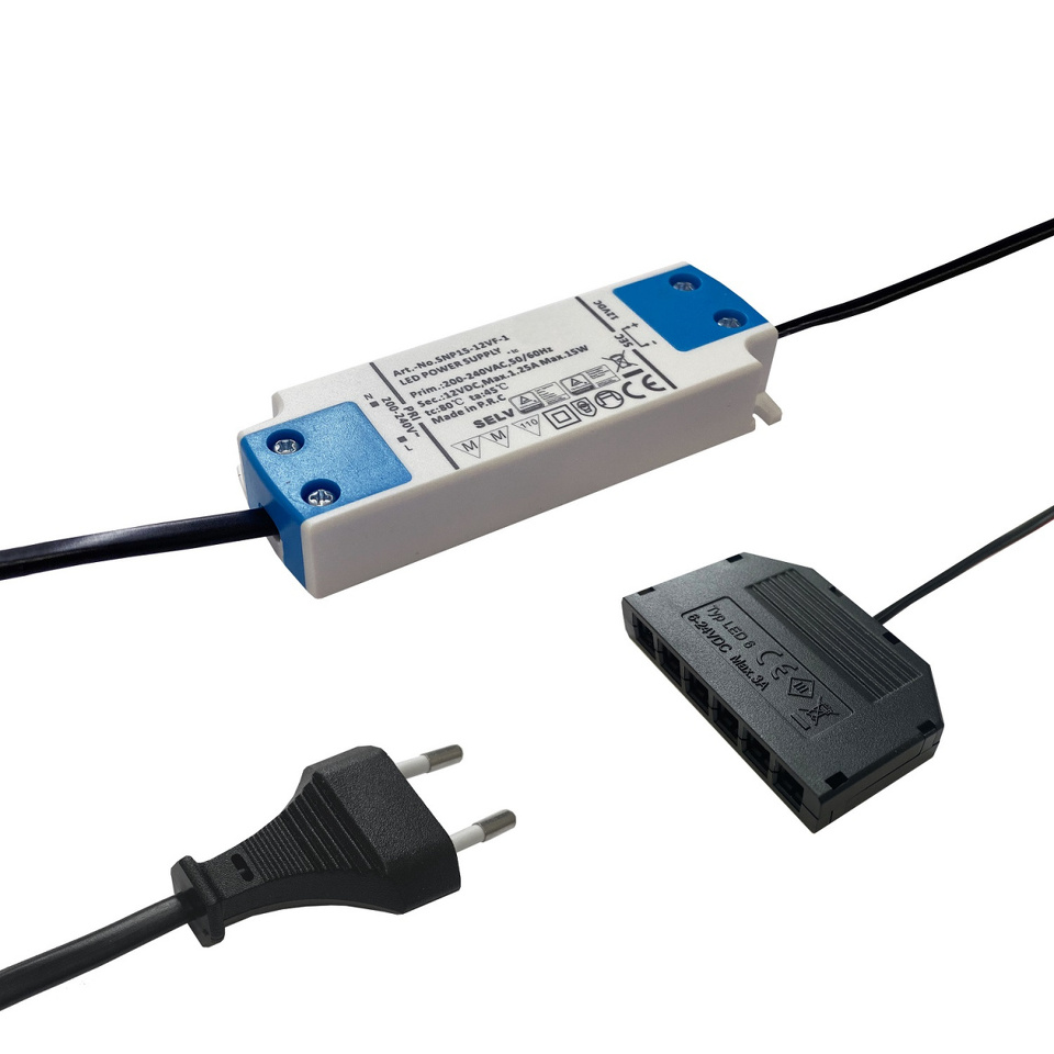 Фото Трансформатор DLIGHT, 12 V, 15 W, подключение максимум 6-ти светильников