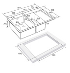 Превью картинка Металлическая мойка Paulmark KRONER 78/2SF PM227851-BGL Брашированное золото BG #5