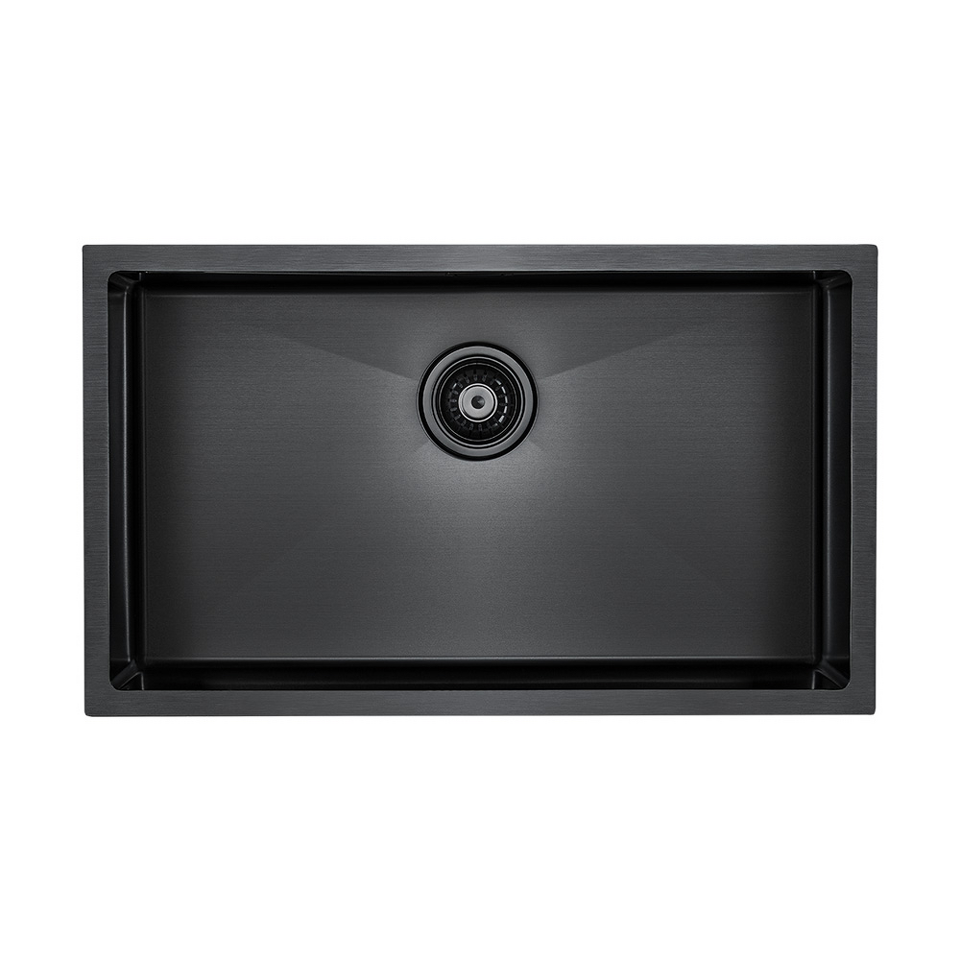 Фото Металлическая мойка Paulmark ALLER 74 UNI PM807444-GM Вороненая сталь GM