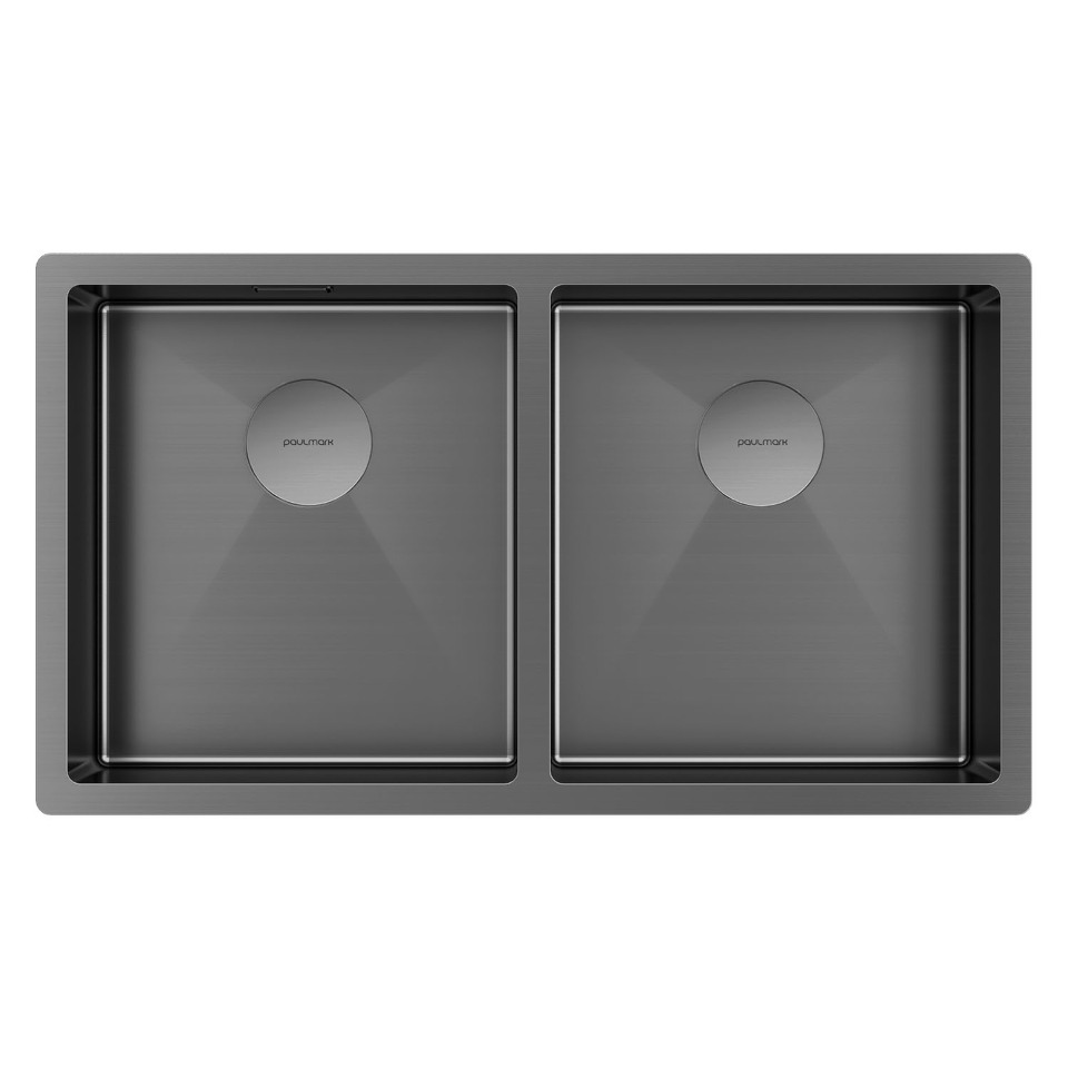 Фото Металлическая мойка Paulmark NEXT 78/2 UNI PM207844-GM Вороненая сталь GM