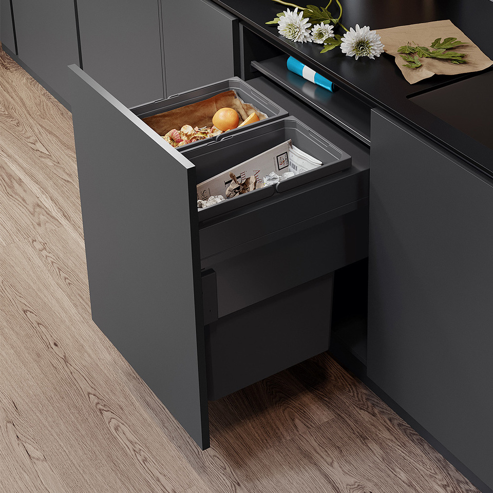 Фото Vauth-Sagel Система сортировки ENVI SPACE XX PRO 88 л, выдвижной фасад 600 мм, антрацит