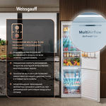 Превью картинка Холодильник с нижней морозилкой Weissgauff WRK 2010 D Inverter NoFrost Beige Soft Close #7