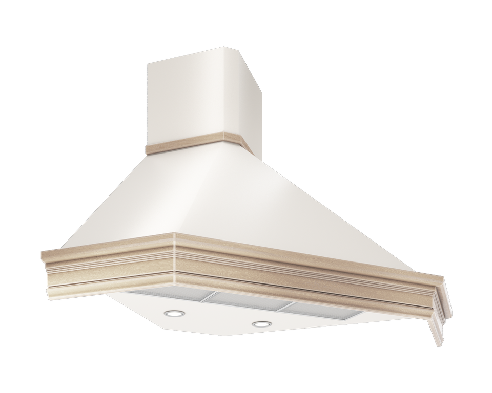 Фото Вытяжка с багетом Elikor Форест Валенсия 90П-700-П3Д бежевый/дуб неокр