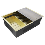 Превью картинка Металлическая мойка Paulmark NEXT-MULTI SINK 58 UNI PM785845-LG Светлое золото #3